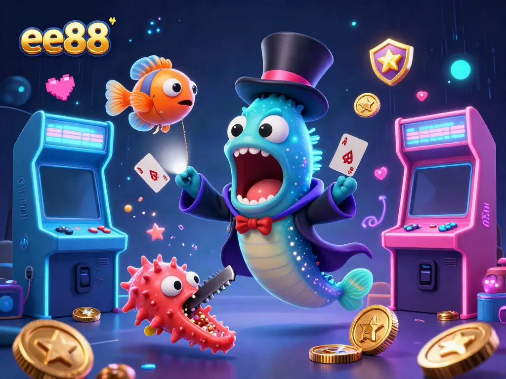 Experience the fun of ee88 with a magical underwater casino scene featuring character performances and game elements.