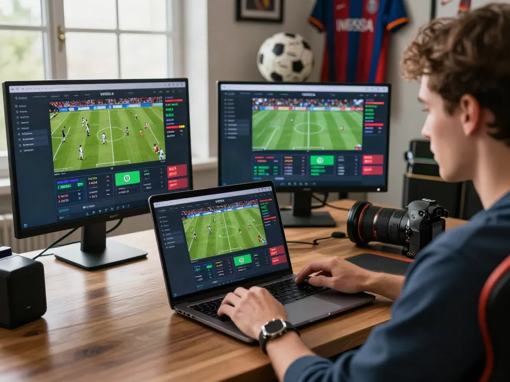 WWBOLA user analyzing high odds on a laptop with sports stats displayed.