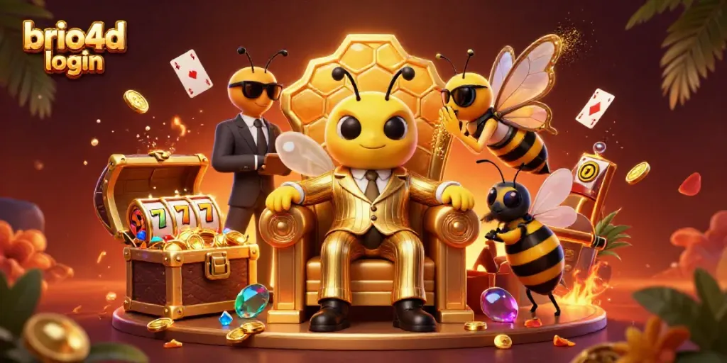 Experience the thrilling world of online slots with brio4d login, surrounded by vibrant casino elements.