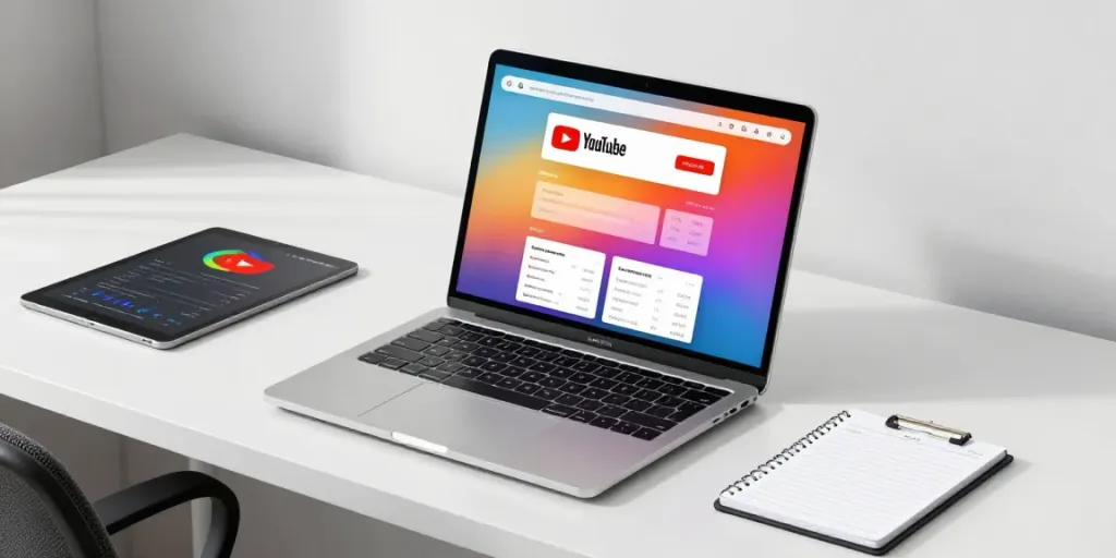 plateforme influenceurs YouTube analytics dashboard in a sleek office