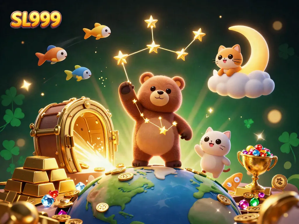 Experience SL999's unique gaming adventure with vibrant treasures and engaging casino elements.