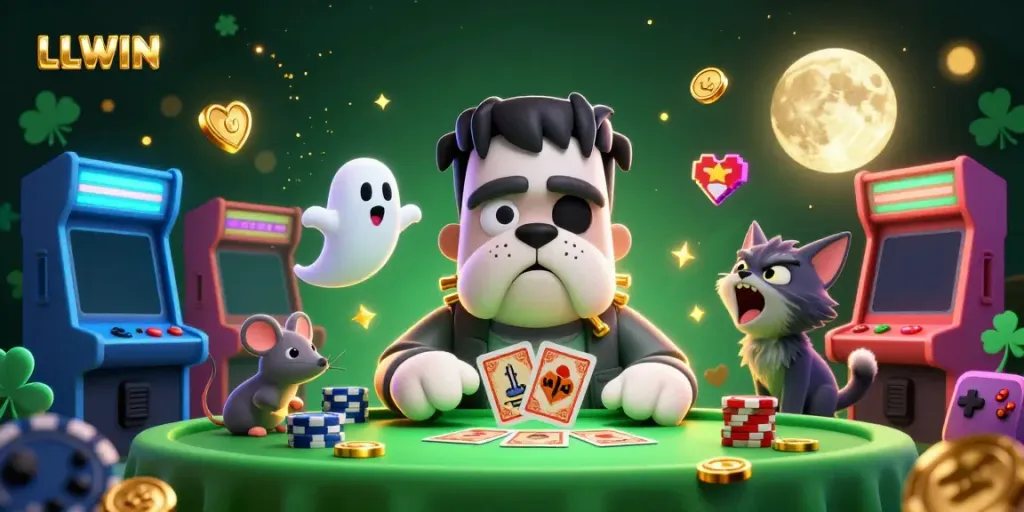 Experience thrilling card games at LLWIN featuring unique characters and vibrant gaming elements.